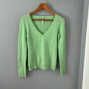 Aqua 100% Cashmere Sweater Medium Green